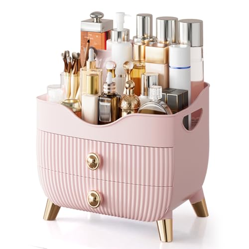 Makeup Organizer Countertop with Drawers, Large Capacity Cosmetics Storage Box
