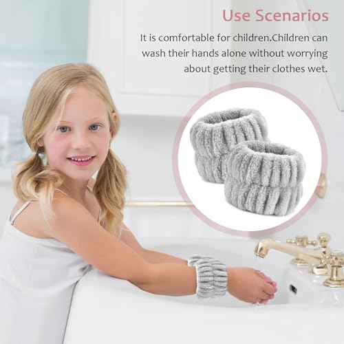 6pcs Wrist Bands for Washing Face, Absorbent Face Wash Wristbands, Arm Water Guards, Microfiber Spa Wash Band for Girls Prevent Water from Spilling Down Your Arms