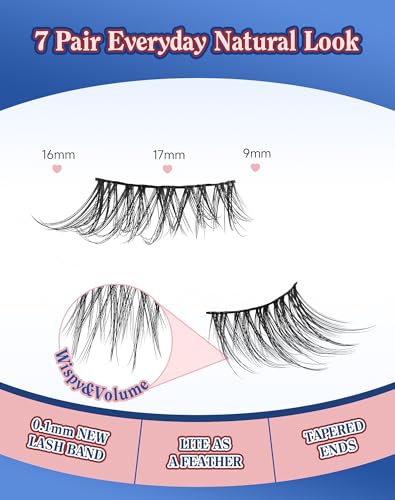 ENFOO Half Lashes 3/4 Natural Wispy Eyelashes 16MM