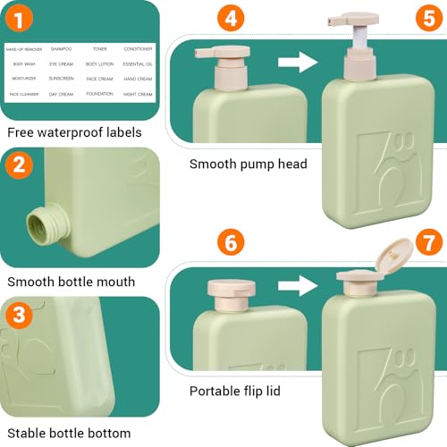 Travel Pump Bottles 330ml - Refillable Leak-Proof Dispenser (2 Pack)