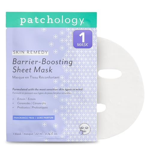 Patchology Skin Remedy Barrier-Boosting Sheet Mask ? Single Use Face Mask with Ectoin, Ceramides & Probiotics ? Hydrates, Protects & Nourishes ? Suitable for Sensitive & All Skin Types