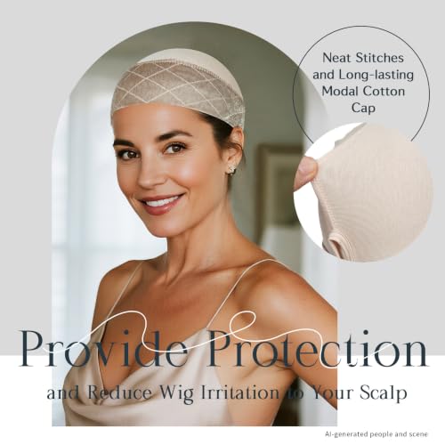 Wig Grip Cap with Silicone Strip - 2 Pack, Nude