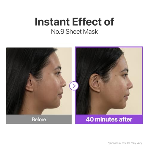 numbuzin No.9+ NAD+ BIO Lifting Full Face Mask, Peptide & Collagen Two-Piece Firming Mask for a Smooth, Defined-Looking Skin Finish, 4 Sheets + Lifting Band
