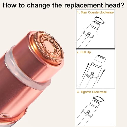 6 Pcs Replacement Heads for Flawless Gen 3 Facial Hair Remover - Hypoallergenic & Precise