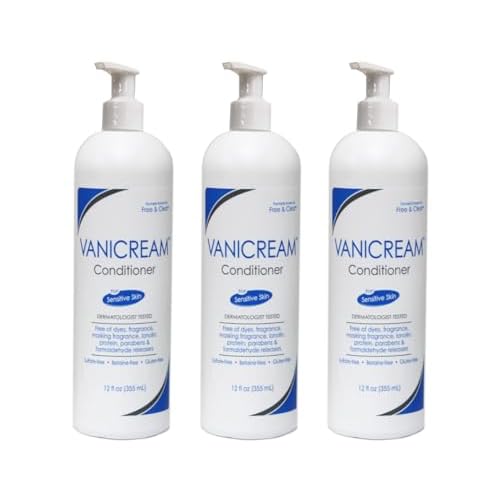 Vanicream Conditioner for Sensitive Skin, Free of Dyes, Fragrance, Lanolin, Parabens and Formaldehyde Releasers, Dermatologist Tested, 12 fl oz (Pack of 3)