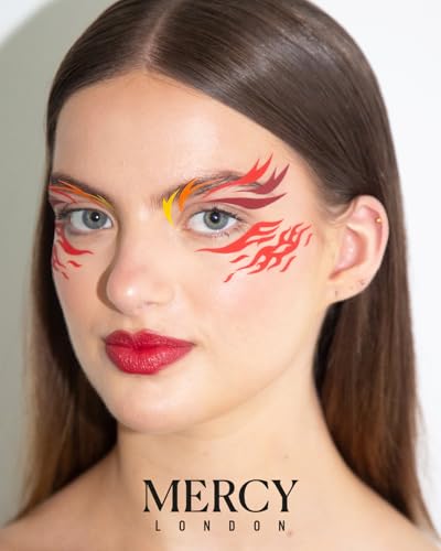 Flames Face Jewels Stick On Gems Halloween Costume