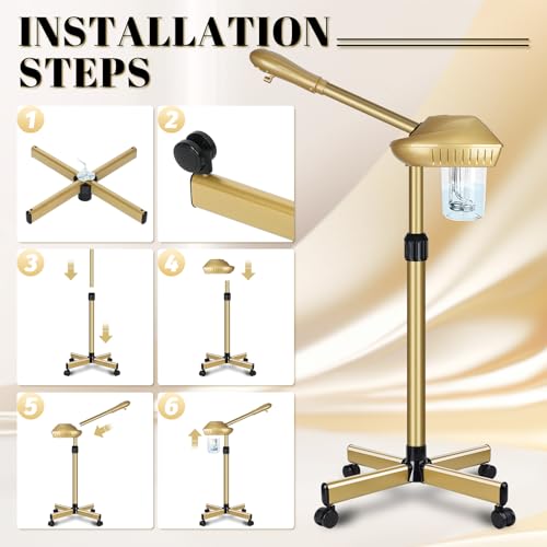 Professional Facial Steamer with Adjustable Height & Ionic Steam
