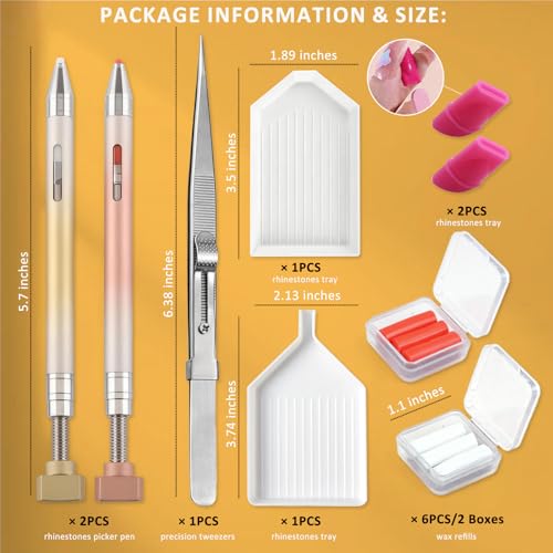 Refillable Rhinestone Picker Tool Kit - 2 Diamond Painting Pens & Accessories