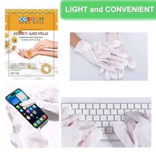 Moisturizing & Exfoliating Hand Mask Gloves (3 Pack) - Honey Milk