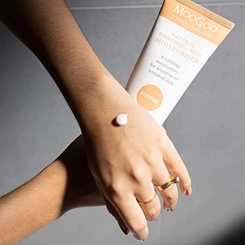 MooGoo Soothing MSM Moisturiser - Calming Face & Body Moisturiser for Sensitive, Red or Sunburnt, Irritated Skin Including Eczema, Psoriasis & Rosacea, For All Ages Including Children (7 Fl Oz)
