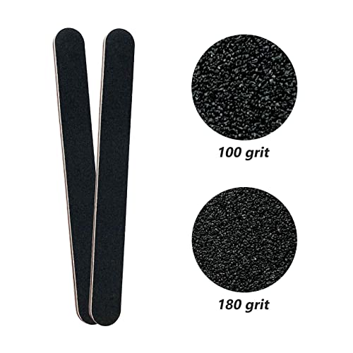 3 Pack Professional Nail Files 100/180 Grit Emery Boards for Acrylic & Natural Nails