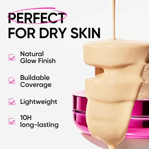 SKINTIFIC Cover Glow Cushion Foundation - Radiant Finish, Medium-to-High Coverage, Hydrating Peptide #04 Beige