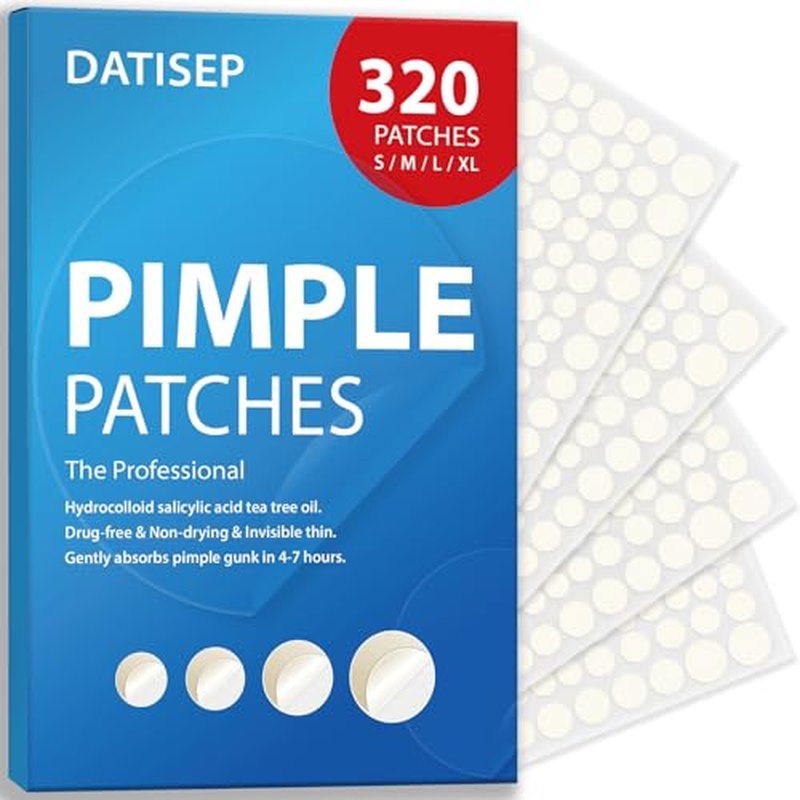DATISEP Hydrocolloid Pimple Patches - 320 Count, 4 Sizes