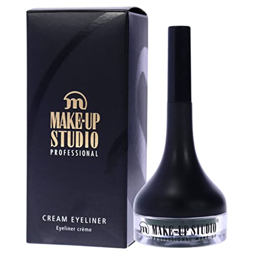 Make-Up Studio Professional Amsterdam Make-Up Cream Eyeliner With Brush - Beautiful Eyeliner With Integrated Brush - Ideal To Put A Tight Eyeliner - To Create A Perfect Smokey Eye - Green - 0.07 Oz