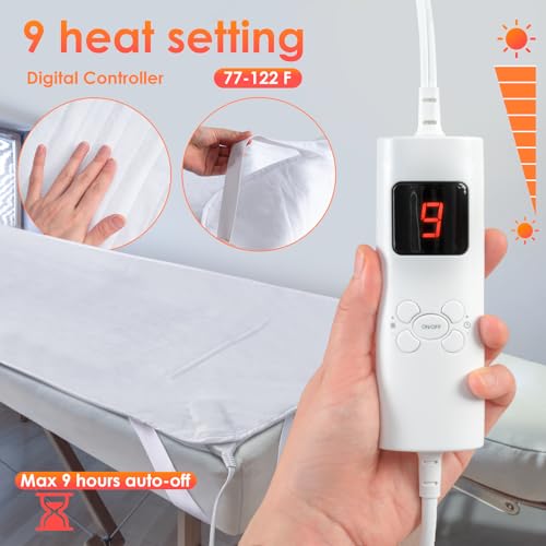 Yoshiko Electric Massage Table Warmer Pad - 9 Heat Settings (72.8" x 30")