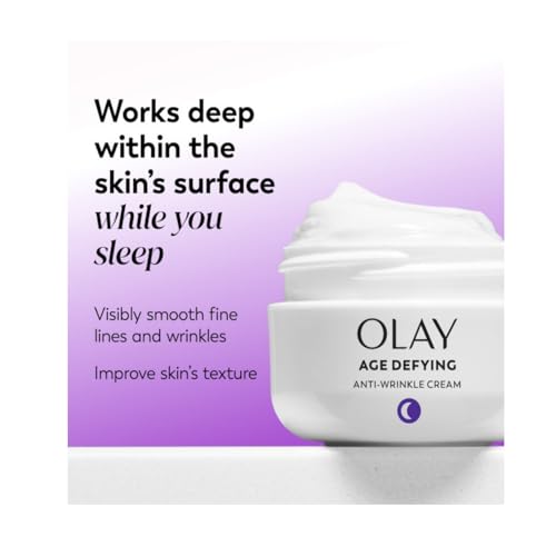 Olay Age Defying Anti-Wrinkle Replenishing Night Face Cream, 2.0 Ounce, 3 Count