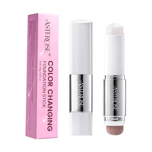 Color Changing Foundation Stick 18g with Brush - Self-Adapting Shade, Hydrating, Buildable Makeup