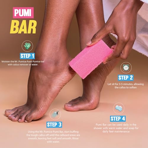Mr. Pumice Callus Remover Pumi Bar - Foot Scrubber & Pedicure Stone (4-Pack)