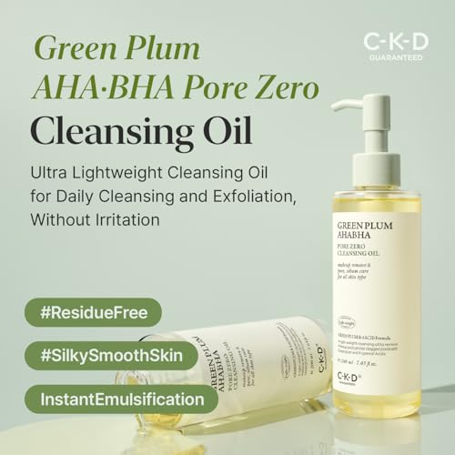 CKD Green Plum Cleansing Oil - AHA BHA Makeup Remover, 7.03 fl oz