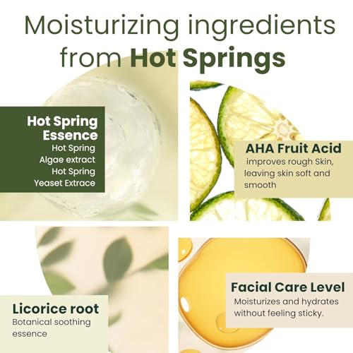 Moisturizing Body Wash for Dry Skin Women & Men, Full Body Washes with Hot Spring Yeast, Green Algae Extract & AHA from Japan, Natural Body Wash, Daily Use, 2EA, Each 10.1 Fl Oz