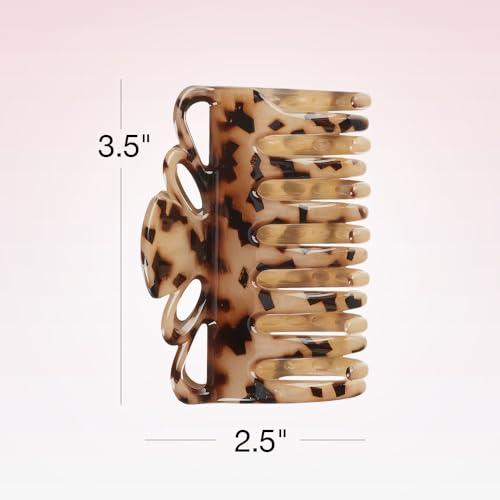 Scunci Claw Clip for Thick Hair - No-Slip Grip, Tortoise