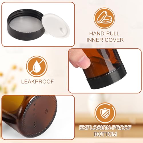 48 Pack 4oz Amber Glass Jars with Lids - Airtight, Leak-Proof Containers for DIY