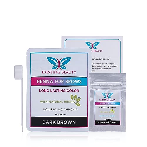Dark Brown Henna Eyebrow Color Kit - 3×1g