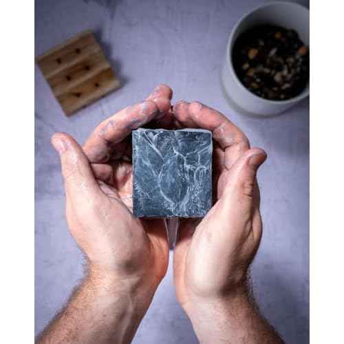 RICH'S BACKYARD All-Natural Handcrafted Beef Tallow Soap ? Moisturizing & Deep Cleansing | Charcoal & Peppermint Oil | No Artificial Ingredients | Sustainably Sourced | 7 oz Bar