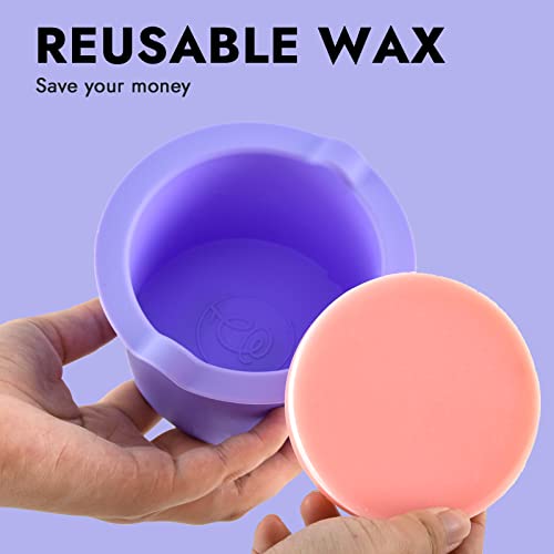 Silicone Wax Warmer Liner 14oz Pot Liner for Waxing Replacement Microwave Easy to Clean Reusable 3pcs Non-Stick Wax Silicone Bowl Diameter 9cm