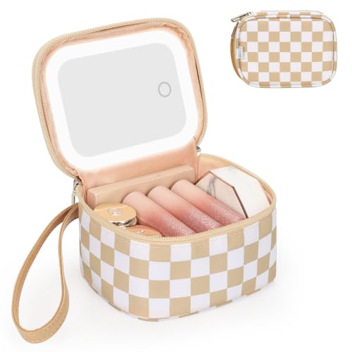 Relavel Mini Makeup Bag with LED Mirror, Rechargeable