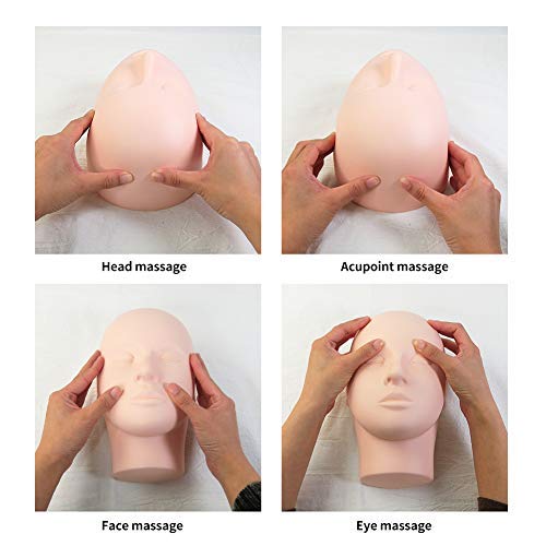 LASHVIEW Lash Mannequin Head, Practice Training Head,for Make Up and Lash Extention,Cosmetology Doll Face Head,Soft-Touch Rubber Practice Head,Easy to Clean by Skincare Essential Oil.