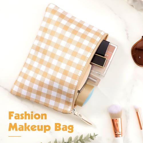 Gingham Makeup Bags - 2 Pack Green Checkered Cosmetic Pouch
