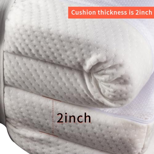 Memory Foam Lash Bed Topper - Non-Slip Massage Table Pad (73x24x2 Inch)