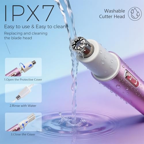 LED Display Nose & Ear Hair Trimmer for Men, Rechargeable