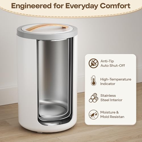 20L Luxury Towel Warmer Gift-Ready Box, Dual Heat, 30/60/90 Min Presets, Stainless Steel Interior, Tip-Over Auto Shut-Off, Includes 12 Fragrance Discs, Perfect Spa Gift for Home & Bathroom