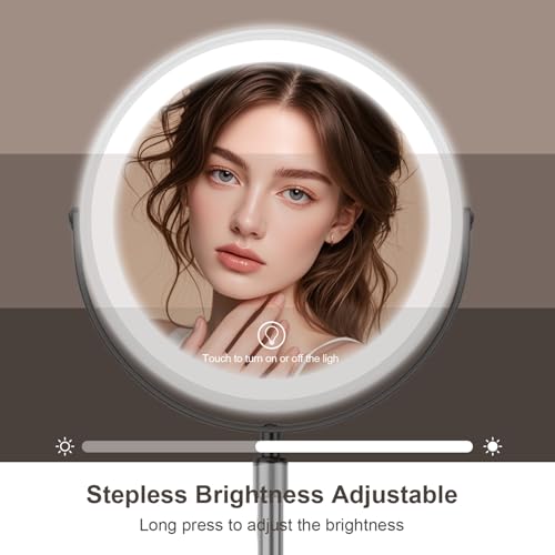 8.5" Dual-Sided Magnifying Makeup Mirror with LED Lights