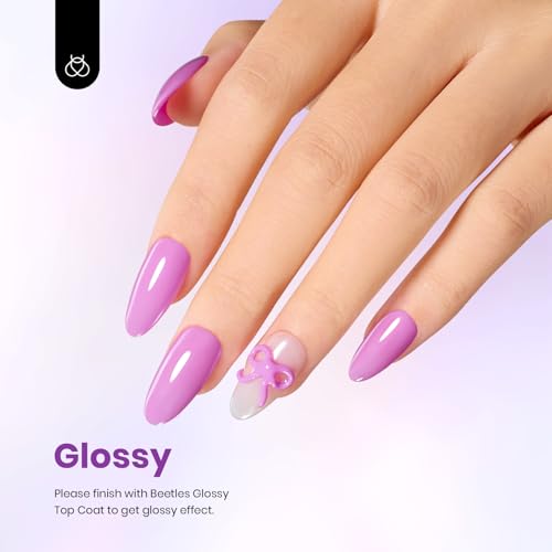Beetles Purple Gel Nail Polish - Creme Purple Garden Stroll 15ml UV/LED