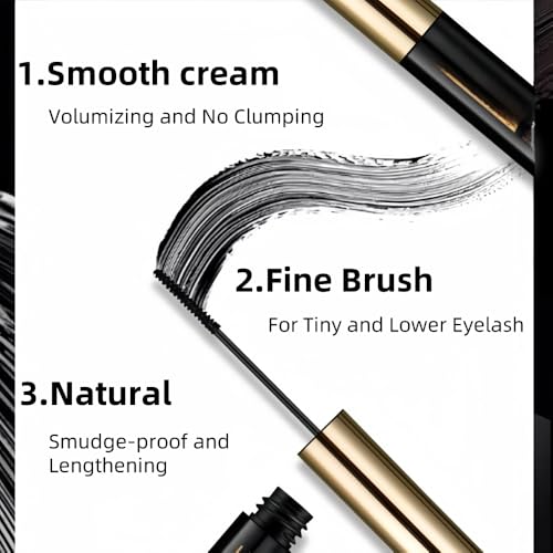 Black Waterproof Mascara with Fine Brush for Lower Lashes