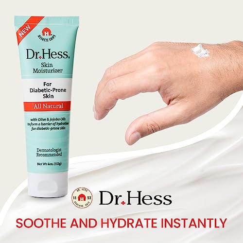 Dr Hess Skin Moisturizer For Diabetic Prone Skin, Diabetic Skin Relief Moisturizing Body Lotion with Lanolin, Beeswax, Jojoba Oil & Olive Oil, Skin Moisturizer for Dry, Itchy, Rough & Bumpy Skin, 4oz