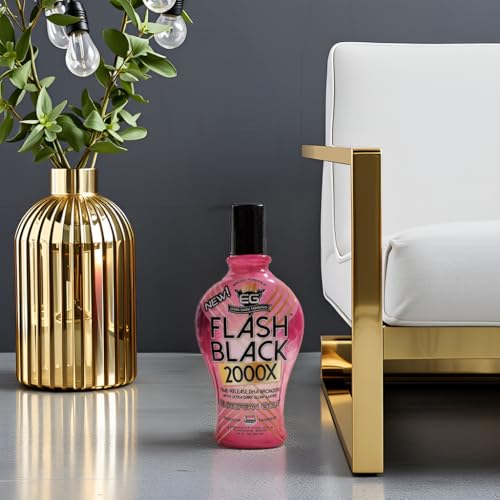 European Gold Flash Black 2000X Indoor Tanning Lotion with Advanced Time-Release DHA Bronzers, Skin Conditioning Complex, and Ultra-Dark Color Enhancers ? 12 oz Bottle