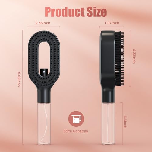 Misting Hair Brush with Water Spray – 2-in-1 Detangling Brush