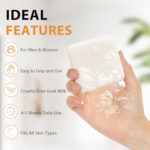 Goat Milk Soap Bar 1Pack - Natural Moisturizing Soap Bar for Men Women All Skin Types Face & Body, 4.75oz of 1 Bar