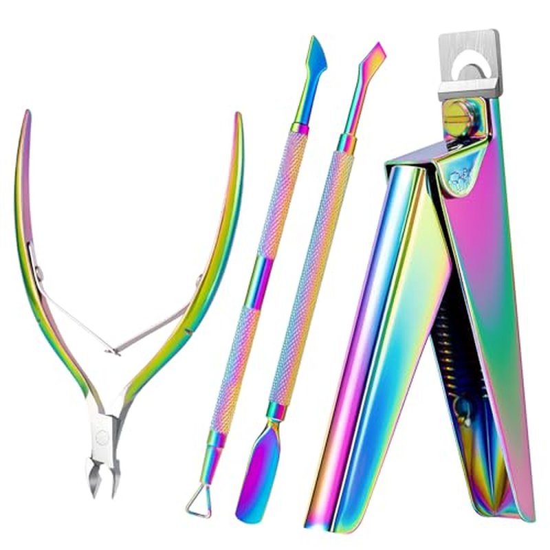 MelodySusie 4-in-1 Acrylic Nail Clipper Set with Cuticle Trimmer