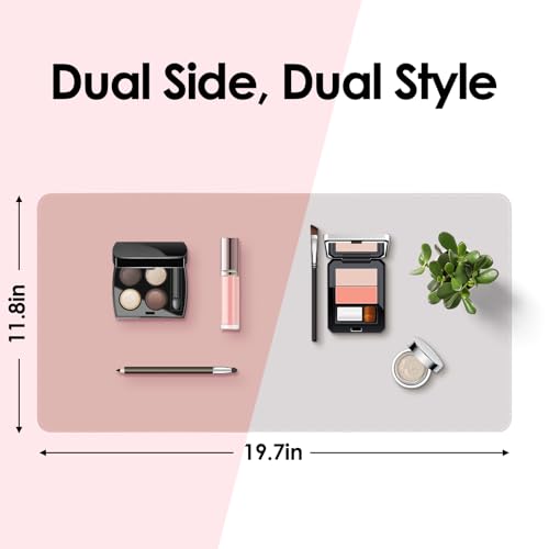 Dual-Sided Makeup Mat 19.7x11.8 in Waterproof Desk Pad