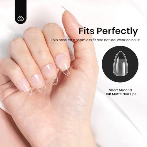 Beetles Short Almond Gel Nail Tips 576Pc - 12 Sizes