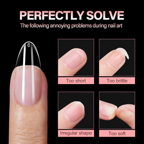AILLSA 450pcs Medium Almond Soft Gel Nail Tips – 15 Sizes, Half Matte, DIY Manicure