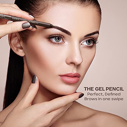Facescanada Eyebrow Defining Pencil with Spoolie | Smudge Proof, Waterproof Brow Pencil for Natural Full Brows | Easy Glide, Long Lasting & Travel Friendly | 0.04 Oz (1.20g)