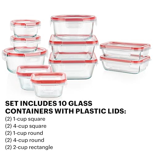 Pyrex Freshlock 10-Pack Glass Food Storage Containers with Airtight Lids