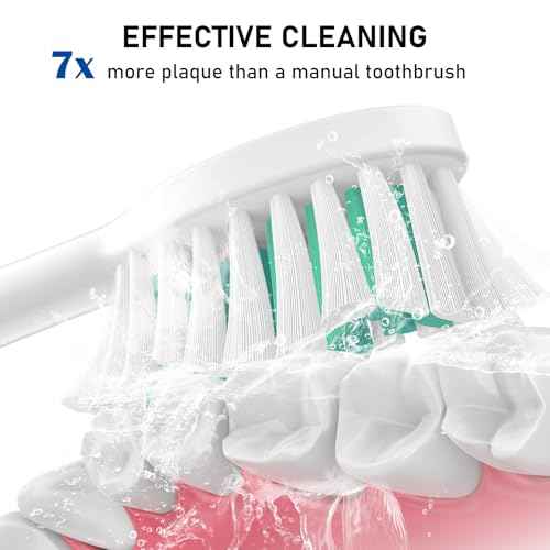 Toothbrush Heads for Philips Sonicare Replacement Brush Heads with Protective Cover Soft Dupont Bristles Electric Toothbrush Replacement Heads for Oral Health, 4 Pack