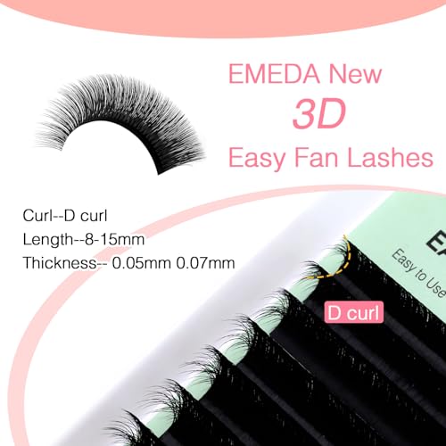 EMEDA Easy Fan Volume Lash Extensions 2D-10D D Curl 0.05 8-15mm